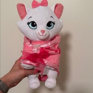 Disney White and Pink Stuffed Animal Cat